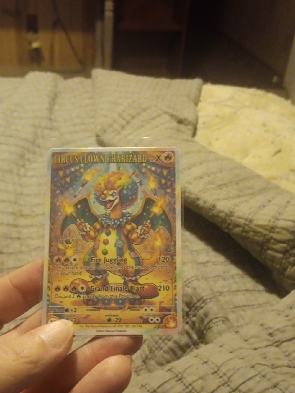 Circus Clown Charizard Collectible Card - Colorful